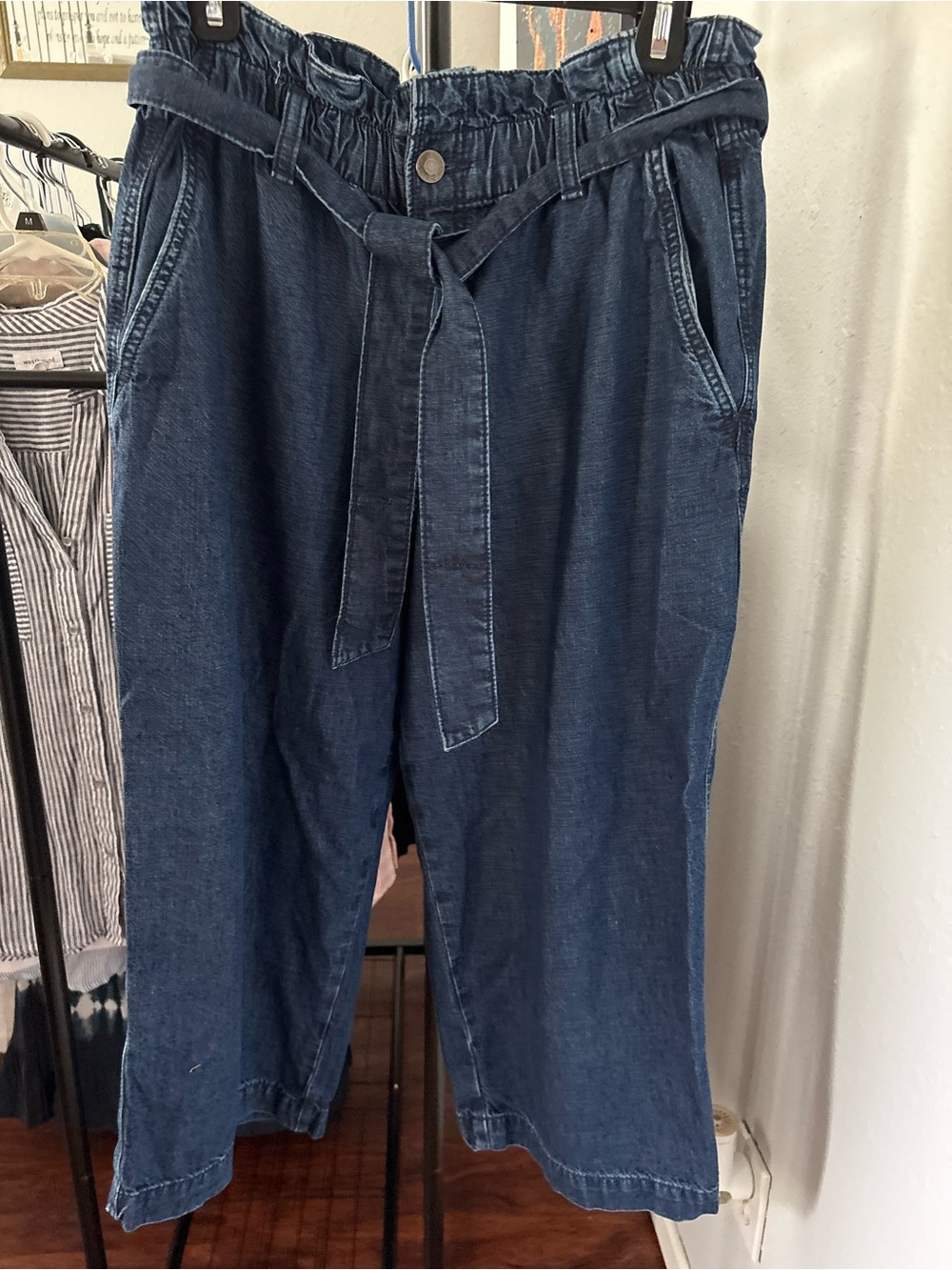 St. John's Bay Indigo Paperbag Waist Tie-Front Jeans